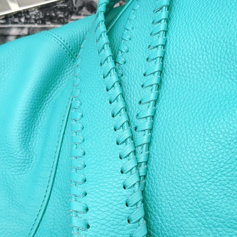 Onna Ehrich Cyan large leather bag